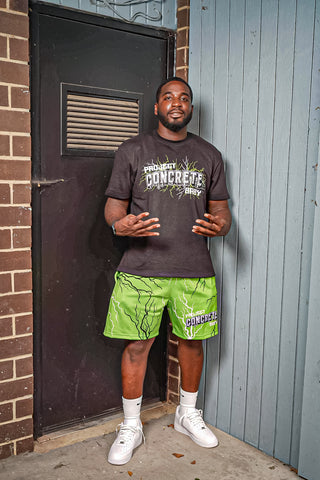 " Lime Green " Lightning Mesh Shorts ⚡️