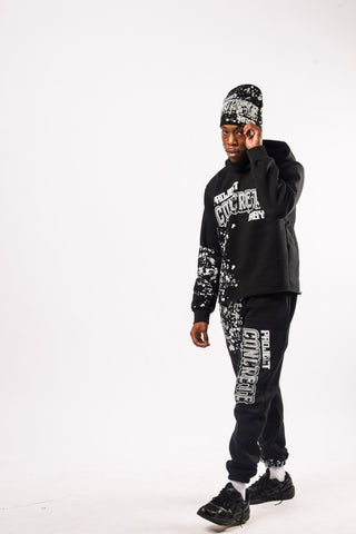 “ Grey “ Paint Splat Sweatsuit & Beanie