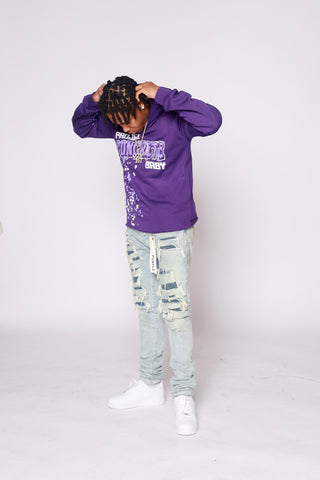 “ Purple ” Paint Splat Hoodie