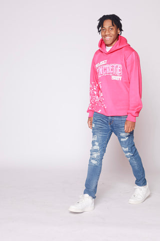 “ Pink On Pink ” Paint Splat Hoodie